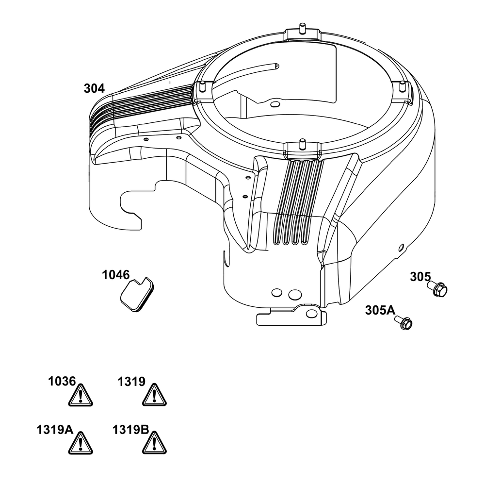 Blower Housing Group Diagram and Parts List for 385777-0011-G1 200000 - 399999 Briggs and Stratton Engine
